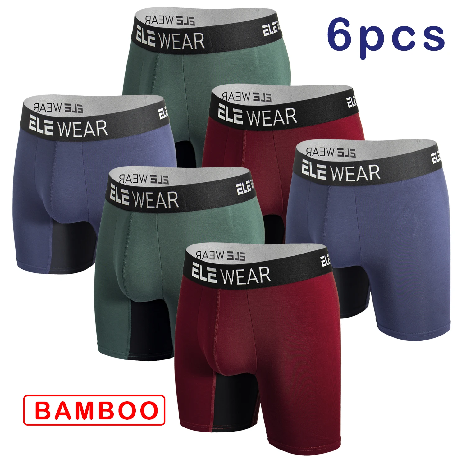 Bamboo Fiber Trunk - 6 قطع من سراويل داخلية رجالية